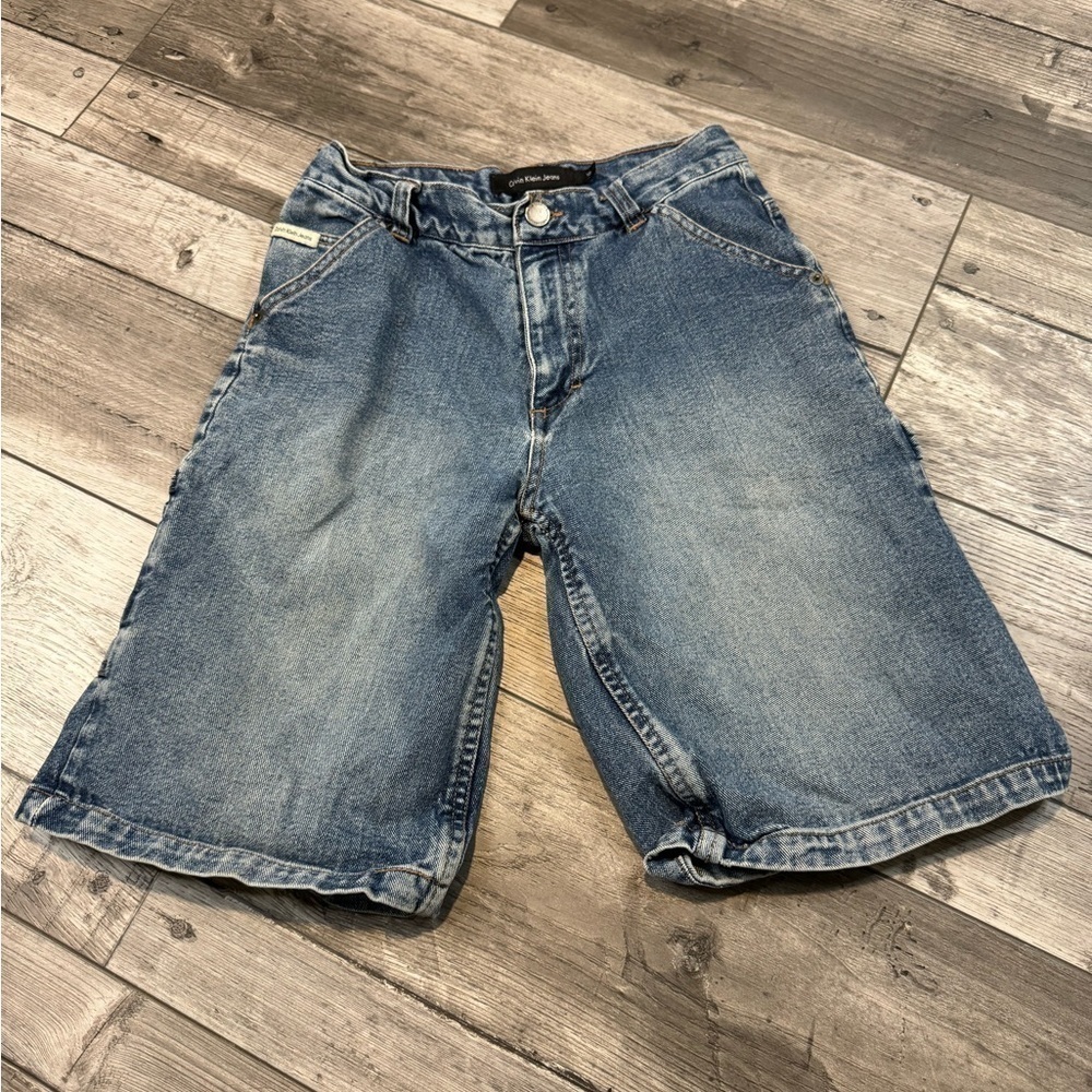 Vintage Calvin Klein Boy’s Denim Shorts Jeans 10 90’s Jorts Knee Length